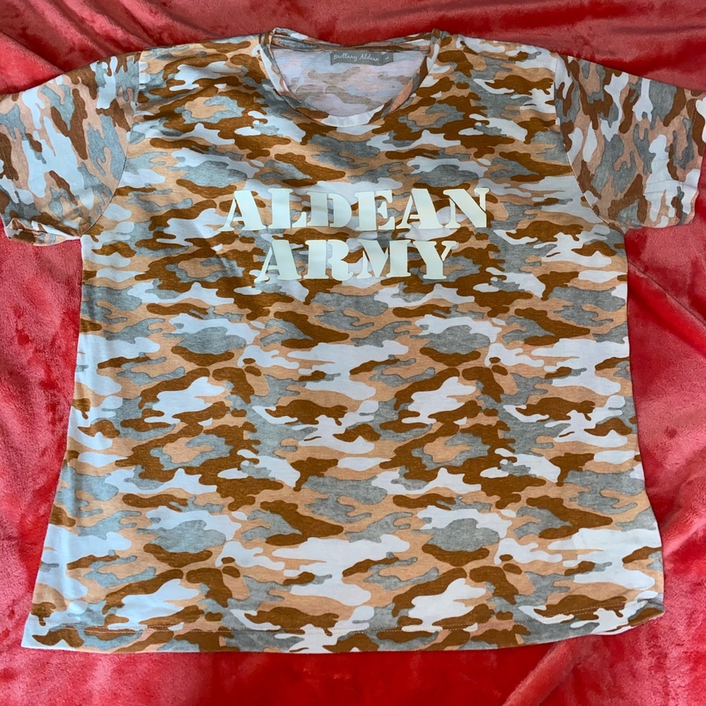 Brittany Aldean camouflaged shirt